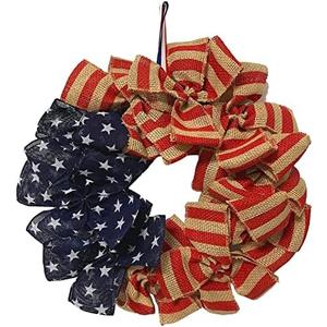 Kehome Easter Door Wreaths Independence Day Wreath Outdoor Porch Patriotic Garland Ornament Front Porch Decor Plants (Multicolor, One Size)