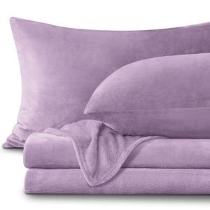 BEDELITE Flannel Sheets Queen Size Lavender - Super Soft Fleece Sheets Set Fluffy Extra Plush, 4 Piece(Include Fitted Sheet, Flat Sheet, 2 Pillowcases)