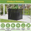 3 Panels Air Conditioner Fence, 47" W X 48" H No-Dig Outdoor Privacy Screen, Trash Can Enclosure, Pool Equipment Enclosure, Decorative Garden Fences for Patio Lawn, Black