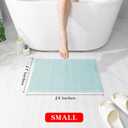 Chakme Bathroom Rugs Mat 24x17, Ultra Thin Non Slip Bath Mat Small Quick Dry Absorbent Bath Mat for Bathroom Floor, (Light Blue, 24"x17")