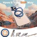 for iPhone 16 Pro Clear MagSafe Case with 360 Rotatable Magnetic Stand Ring [16ft Protection] Scratch Resist Anti Yellow Slim Transparent Case 1 Screen Protector for iPhone 16 Pro 6.3"(Blue)