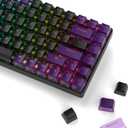 Womier Pudding Keycaps 60 65 75 100 Percent - PBT Shine Through Keycaps,165 Keys Key Cap Set, OEM Profile Custom for Cherry Gateron MX Switches Mechanical Keyboard, Black Purple