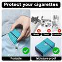 5 x Cigarette Case, Woven Pattern with Elastic Switch, Up to 20 Cigarettes for 85mm King Size (Cyan)
