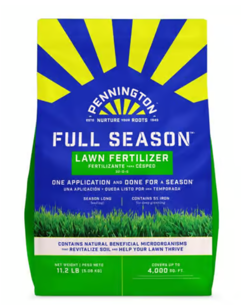 Pennington Full Season Slow-Release Nitrogen Lawn Fertilizer For All Grasses 4000 sq ft