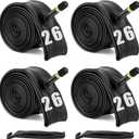 26 inch Bike Inner Tube Fit 26" x 1.75-2.125, Bicycle Tube 4 Pack Schrader Valve with 2 Tire Levers, Inner Tube Bicycle Upgrade Material Anti-Aging for Road/ Mountain Bikes by Hydencamm