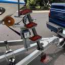 Heavy Duty Boat Trailer Steps with Safety Handle, EVA Anti-Slip Mat, 700 Lbs Capacity, 4 Step Tongue Ladder with Handle, Easy Installation, Universal Fits for Trailers Tongue Steps