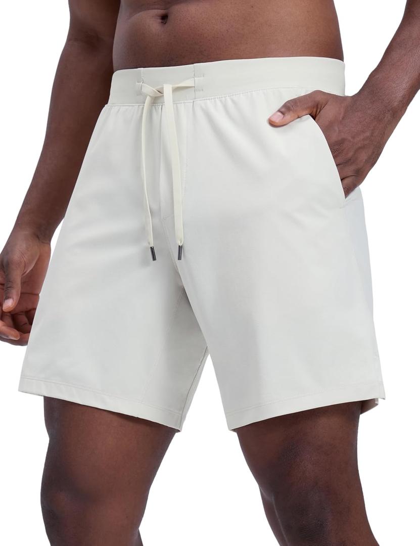 CRZ YOGA Mens Linerless Motion Shorts 7" - Side Split Workout Daily Quick Dry for Gym Athletic Casual with Pockets (M)
