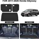Cargo Mat for 2011-2025 2026 Honda Odyssey & Backrest Mat,TPE All Weather Protection Car Trunk mat Covering The Backrest Accessories - Black