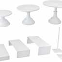 Set of 8 White Cake Stands Donut Holder Metal Dessert Display Risers Cupcake Stand Serving Platter for Weddings Birthday Baby Showers Anniversary Party