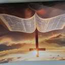 ZXHYWYM Christian Pictures Jesus Wall Art Bible and Cross Painting Sunrise Landscape Canvas Prints Religious Spirit Scripture Poster Living Room Office Decor (16" x 24"), 24L" x 16W"