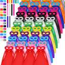 Jenaai 48 Sets Bulk Heroic Capes and Masks for Kids Boys Girls with Slap Bracelets Dress-up Group Costumes Christmas Party Gifts