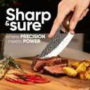 Matsato Chef Knife - Perfect Kitchen Knive for Cooking, Chopping. Japanese Steel Knife for Home, BBQ. For Balance & Control, 6.3 Inch