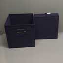 Household Essentials 81-1 Foldable Fabric Storage Bins | Set of 6 Cubby Cubes with Handles | Navy Blue, 6 lbs