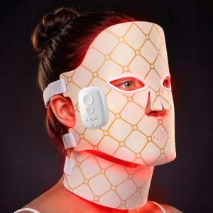 2026 Patented Red Light Therapy for Face and Neck, Cordless & Rechargeable LED Face Mask Light Therapy with Neck Masks, Dual NIR, 416 LEDs, 4 Modes, 16 Level, Skincare Gifts for Women Mom Wife