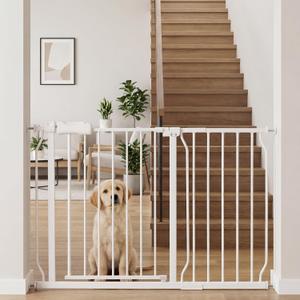 HOOEN Wide Baby Gates for Doorway Stairs Indoor Child Gate for Kid or Pet Dogs Walk Through Pressure Mounted Baby Gate 43.5-48 Inch Wide