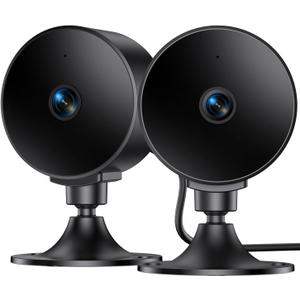 Security Camera Indoor 2K/3MP, Pet & Baby Monitor WiFi Camera with Motion & Sound Detection, Real-Time Alert, Two-Way Audio, Works with Alexa & Google Assistant, Supports 256G SD&Cloud, 2.4GHz (Black)