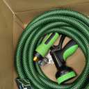NON-EXPANDABLE Garden Hose 25ft x5/8'', Heavy Duty Flexible Water Hose with 10-Function Sprayer, Lightweight, Leak Proof, Durable Fabric Skin, Pressure Resistant for Yard, Outdoor