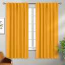 BGment Rod Pocket and Back Tab Blackout Curtains for Bedroom - Thermal Insulated Room Darkening Curtains for Living Room, 2 Window Curtain Panels (52 x 63 Inch, Mustard Yellow)