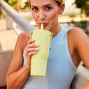 BrMate Resa 25oz 100% Leakproof Travel Tumbler w/Handle & Straw | Flexible SoftSip Straw | Silicone Sleeve for Durability | Stainless Steel | Cup Holder & Travel Friendly Water Bottle (Star Burst)
