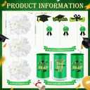 Domensi 3 Sets Graduation Table Centerpiece Decorations Green and Gold Class of 2026 Includes 3 Silk Artificial Flower 9 Congrats Grad Sticks Picks Toppers 3 Metal Vases for Home Party Supplies Gifts