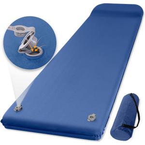 Self Inflating Sleeping Pad, Ultra Comfort Memory Foam Camping Sleeping Mat with Pillow, 20s Fast Inflating Camping Air Mattress for Cot, Traveling, Car Trips, Portable Camp Foam Pad