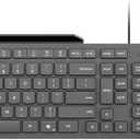 Lenovo 310 USB-A Wired Keyboard Mouse Combo, Quiet Keys, Ultra-Slim Gaming Design, Spill-Resistant, Integrated Phone Stand, Compatible w Laptop, PC, Tablet  Ergonomic Mouse Mechanical Keyboard USB
