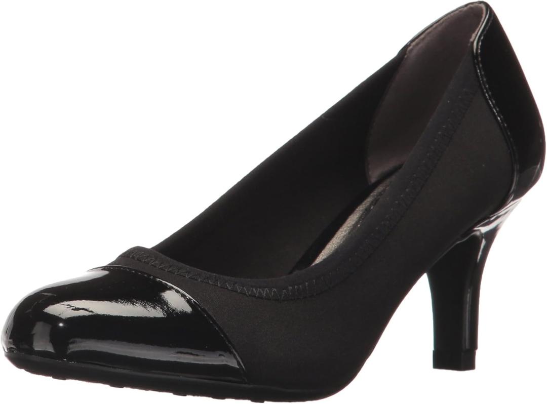 LifeStride Women's Parigi Stretch Pump (8 Wide, Black)