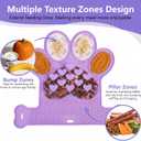 Dog Lick Mat with Suction Cups, Slow Feeder & Enrichment Mat for Dogs & Cats, Silicone Feeding Mat for Wet & Dry Food, Anxiety Relief, Mess-Free Foldable Pocket Design, Purple