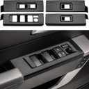 INTGET 4PCS Window Lift Switch Cover for 2022 2023 2024 2025 Toyota Tundra Accessories Carbon Fiber Front & Rear Door Window Switch Lift Panel for Toyota Sequoia Accessories 2023 2024 2025