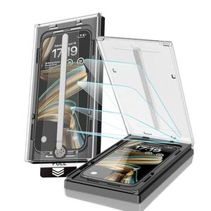 EZ-GLAZ-2 Pack for iPhone 16 Plus/iPhone 15 Plus Screen Protector[6.7"] 9H+ Hardness 12FT Military Grade Shatterproof Long Durable Tempered Glass Film with Flawless Fit Box, HD Clear, Scratch Resistant