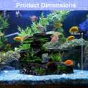 Artificial Rockery with Aquatic Plants for Aquarium Decoration - Easy-to-Clean Christmas Decoration for Betta Fish Tanks (1 Artificial Rockery, 4 Aquatic Plants)