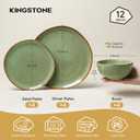 Stoneware Dinnerware Sets for 4, Reactive Glaze Plates and Bowls, Beige
12-Piece Handcrafted Rustic Porcelain Dishes Set, Highly Scratch Resistant, Dishwasher & Microwave Safe