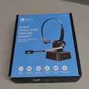 Wireless Headset with Mic for Work, Trucker Bluetooth Headset with Microphone Noise Canceling & USB Dongle, Wireless Headphones with Mic Mute & Charging Base for Work/ PC Computer/ Phones/ Office/ Meeting