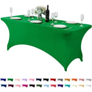Spandex Table Cover for 6Ft or 4fT or 8ft Table Universal Fitted Stretch Tablecloth for Party, Banquet, Wedding and Events-Emerald (72" x 30" (Rectangular))