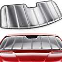 Windshield Sun Shade for Chevrolet Silverado/GMC Sierra 1500/2500HD/3500HD for 2019-2026, Foldable 3-Layer High Reflective Silver Sunshade, Blocks UV Rays & Reduces Cabin Heat