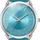 Bisley Women Watch Roman Numeral Dial Analog Watch, Green, Alloy Steel