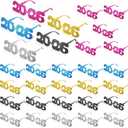 LEIFIDE 2026 Glasses Graduation Eyeglasses Glitter 2026 Plastic Eyeglasses for Party Favors Photo Booth Props (Classic Colors)