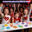 Shyling Valentines Day Gifts for Kids - 24 Pack Valentines Day Cards for Kids School with LED Light Up Fidget Spinner Slap, Valentines Party Favors Glow Toys for Kids Classroom Prize Exchange.