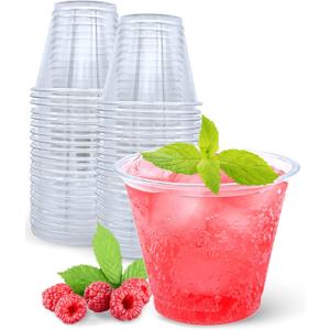 5 x Aatriet 9 oz Clear Plastic Cups, 50 Pack Classic Clear Disposable Wine Cups for Wedding & Party, Elegant Cocktail Cup, Plastic Tumblers for Iced Coffee, Cold Beverage