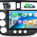 8 Core 4G 64G for Honda Civic 2001-2005 Car Stereo Radio with Wireless CarPlay/Android Auto/MirrorLink/9 inch 1280 * 720P IPS Touchscreen/BT 5.0/GPS/FM/RDS/WiFi/DSP/36EQ/AHD Backup Camera