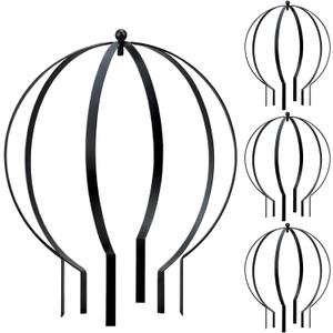 Set of 4 Large Metal Trellis Obelisks Sturdy Round Circle Trellis for Climbing Plant Support Indoor Outdoor Potted Vines, Cucumbers & Flowers, Patio Doorway Garden Decor (18.5"x15")