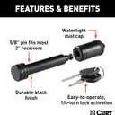 CURT 23518 Black Trailer Hitch Lock, 5/8-Inch Pin Diameter, Fits 2-Inch Receiver