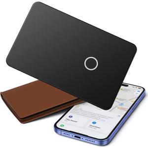 iVANKY Wallet Tracker Card, Smart Rechargeable Thin Wallet Finder, Works with Apple Find My (iOS Only), Item Finder for Luggage Tags, Passports, Phone, Water Resistant (Android Not Supported) (Slim 1-pack)