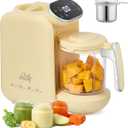 Chefhandy Baby Food Maker, Steamer & Blender with Stainless Steel Basket, Puree Maker with Auto/Manual Blend, Bottle Warmer & Sterili-zer, Safe & Easy-to-Clean Compact Baby Food Processor (Yellow)