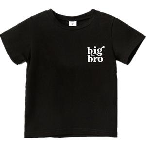 Promoted to Big Brother Shirts Announcement T-Shirts for New Siblings Toddler Boys Big Brother Tees (Black-21)