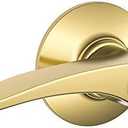 Schlage F51A MNH 605 Manhattan Lever Keyed Entry Lock, Bright Brass