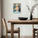 Girl Room Wall Art Prints The Girl In The Sea And Fish Poster Canvas Art Wall Decor Picture For Bedroom Office Dorm Bathroom Wall Decor Aesthetic Home Artwork 12"  16" With Framed (MK04.)