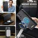 Wallet Case for iPhone 16 Plus Compatible with Magsafe, 2-in-1 PU Leather Flip RFID Blocking Card Holder Stand Shockproof Magnetic Detachable Cover for iPhone 16 Plus Case 6.7", Black