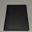 Pacific Mailer Padfolio Portfolio Leather Binder, Interview Legal Document Organizer, Business Card Holder Included Letter Sized Writing Pad [Piano Noir Faux Leather Matte Finish]