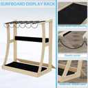 6-Board Surf Rack - Durable Wood Stand with Soft-Touch Foam Protection - Minimalist Design for Indoor Surfboard Storage, 43.3*45.6*15.7
